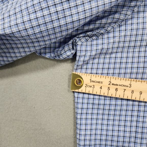 Polo Ralph Lauren Shirt Mens Large Blue White Black Check Yarmouth 100% Cotton - Picture 11 of 16